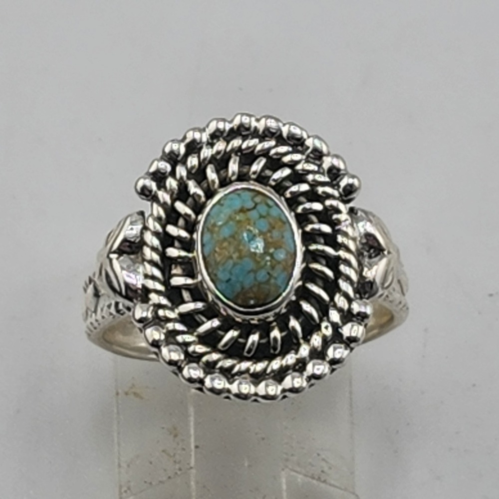 Sterling Silver 925‎ Turquoise Adjustable Ring